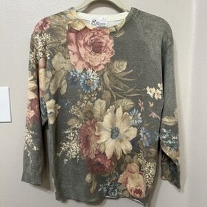 Rio Fashions NY Women's Vintage Cardigan Set (2) M/L (?) Floral USA